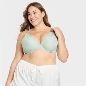 Auden (42DDD) Lace Seafoam Green Push Up Bra- 3 hook and eye closure
